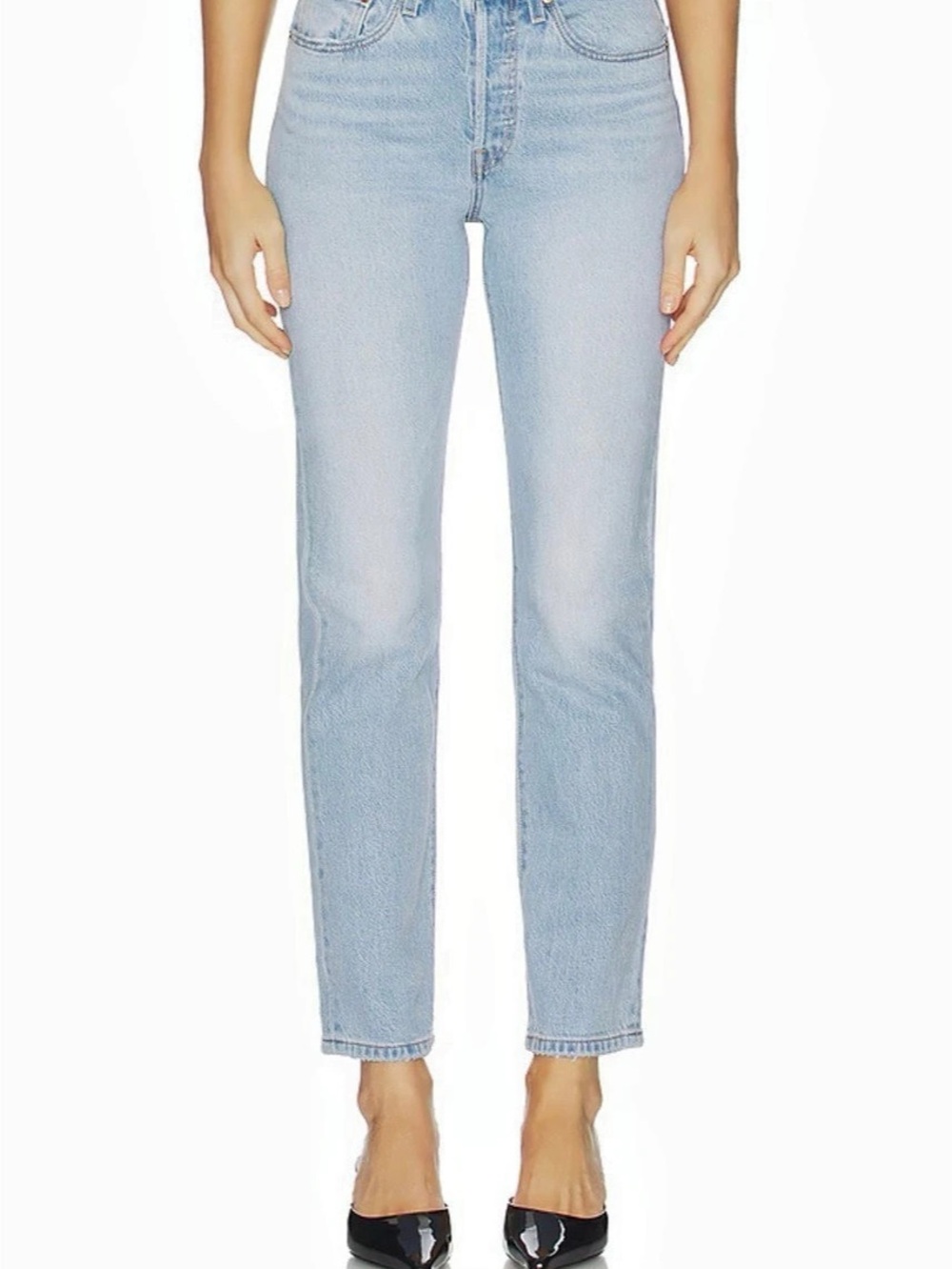 Levi's 501 Original Crop Jeans Straight Leg Blue Waist 27